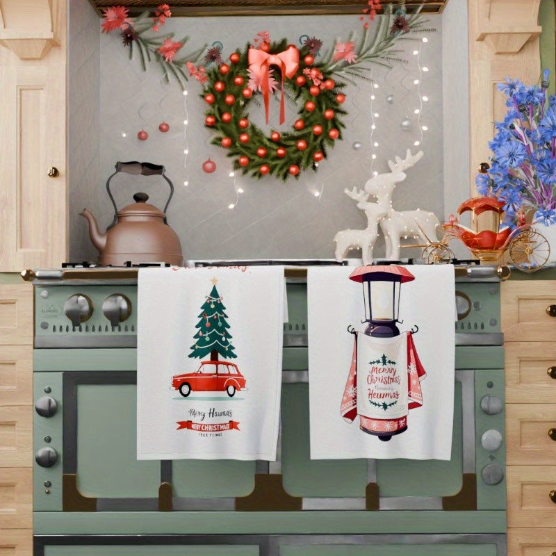 Christmas Kitchen Towels 18x66cm Set Soft Festive Holiday Decor Gift