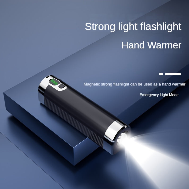 Paquete de 2 calentadores de manos USB magnéticos, bancos de energía recargables, negro