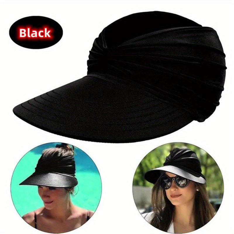 Women’s Sun Hat Nylon Woven Beach Hat with Sun Protection for Spring Summer Autumn