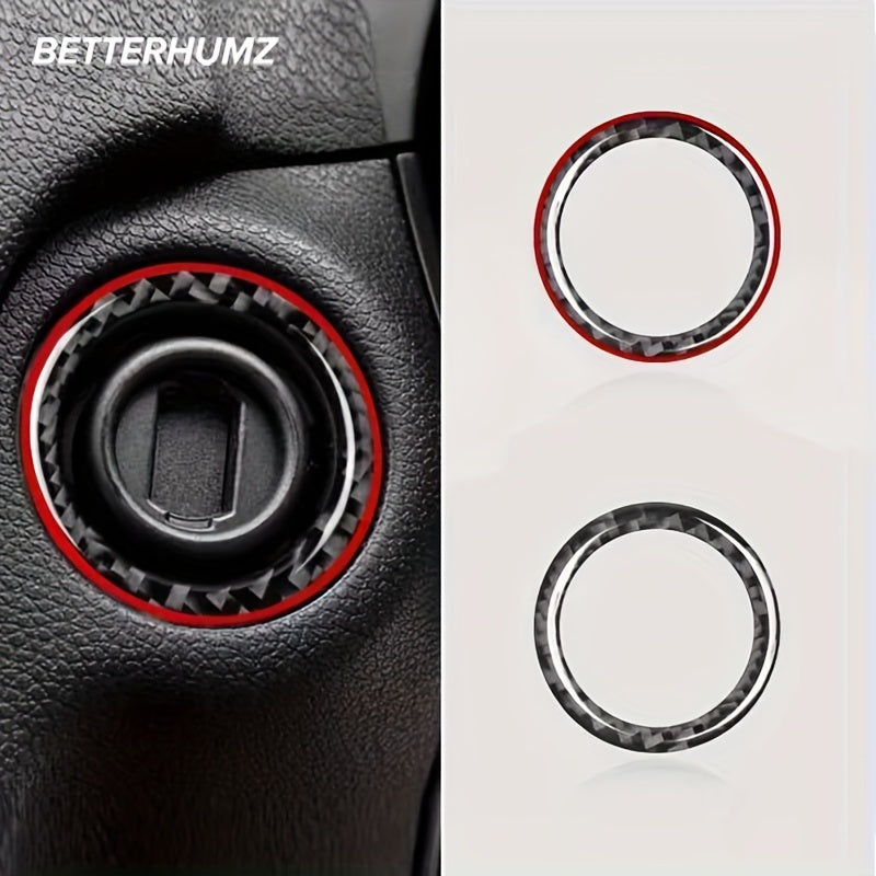 Mercedes Benz GLA C Class uchun Avtomobil Ichki Karbon Teri Kalit Bo'lagi Halqa Qoplamasi Yelimli Stiker