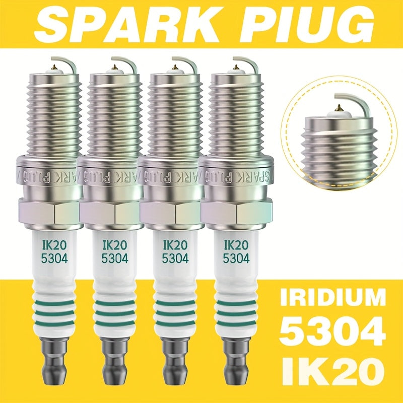 4 Pcs Spark Plugs for Auto Vehicles I-K20 5304 High Performance