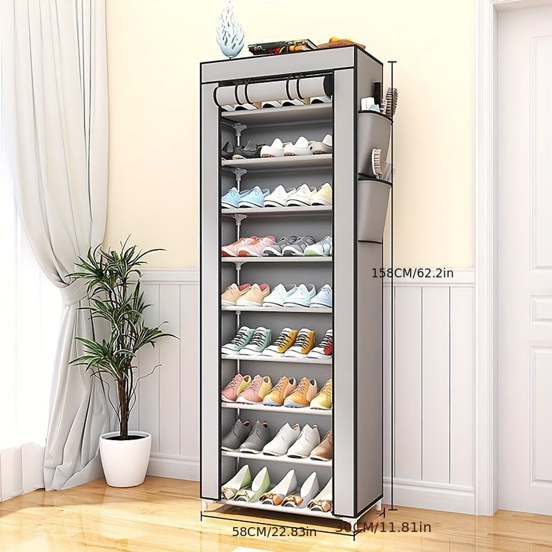 Multi-Level Shoe Organizer Plastic Metal Compact Home Storage