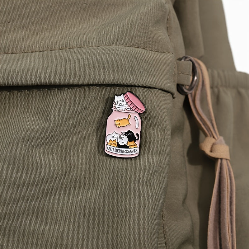 Set of 12 Cartoon Medicine Bottle Brooches Alloy Enamel Jewelry Accessories Gift