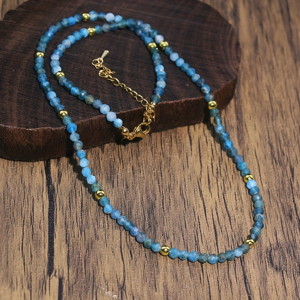 Bohemian Lapis Lazuli Beaded Necklace for Women Natural Stone Jewelry Gift