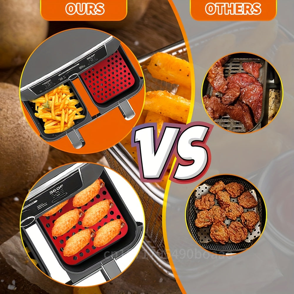 Reusable Silicone Air Fryer Liner Set of 2 Non-Stick Baking Mats for Air Fryers