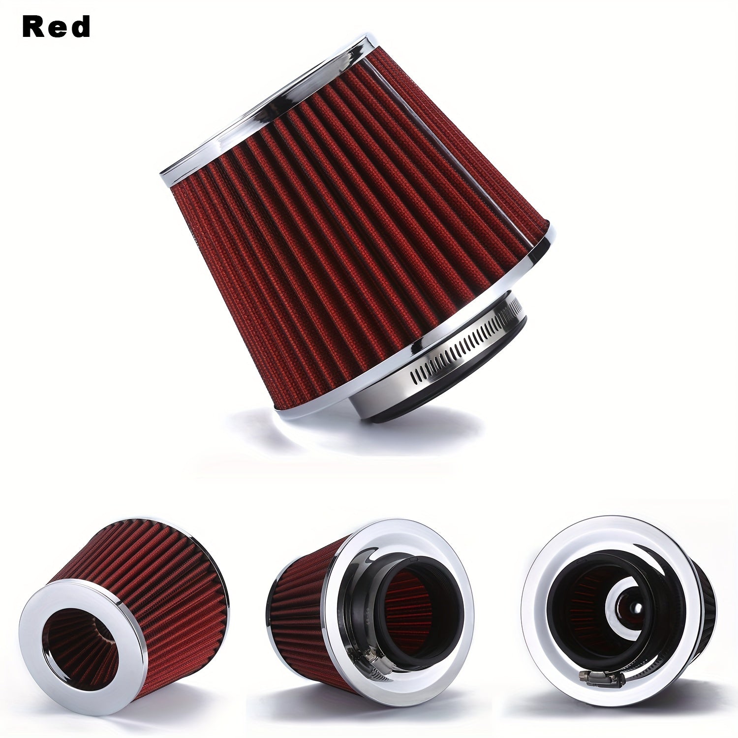 Universal 76mm High Flow Cold Air Intake Filter for Car Engine