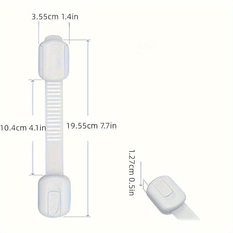 Cerraduras de seguridad a prueba de niños para armarios, cajones y electrodomésticos, blanco, paquete de 8