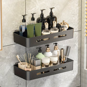 Wall-Mounted Rectangular Resin Bathroom Shelf with 10 Shelves Space-Saving