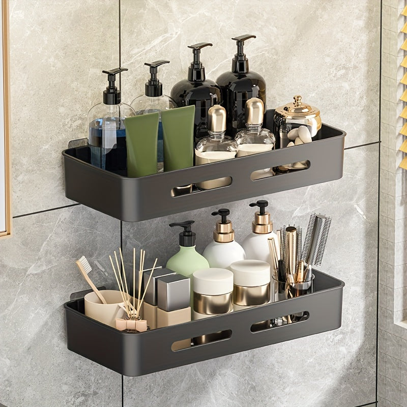 Wall-Mounted Rectangular Resin Bathroom Shelf with 10 Shelves Space-Saving