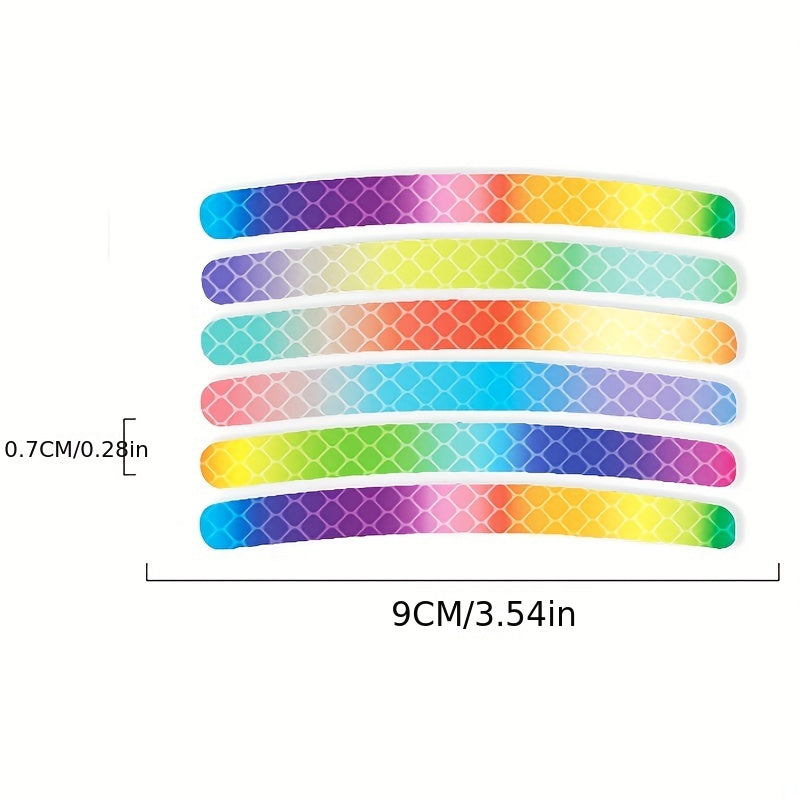 20Pcs Car Wheel Luminous Reflective Stickers Colorful White Rainbow Wheel Decorations