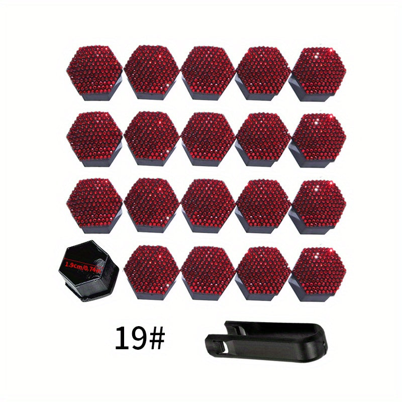 Pack of 20 Car Tire Screw Cap Hub Decoration Dust Cover 17mm 19mm 21mm