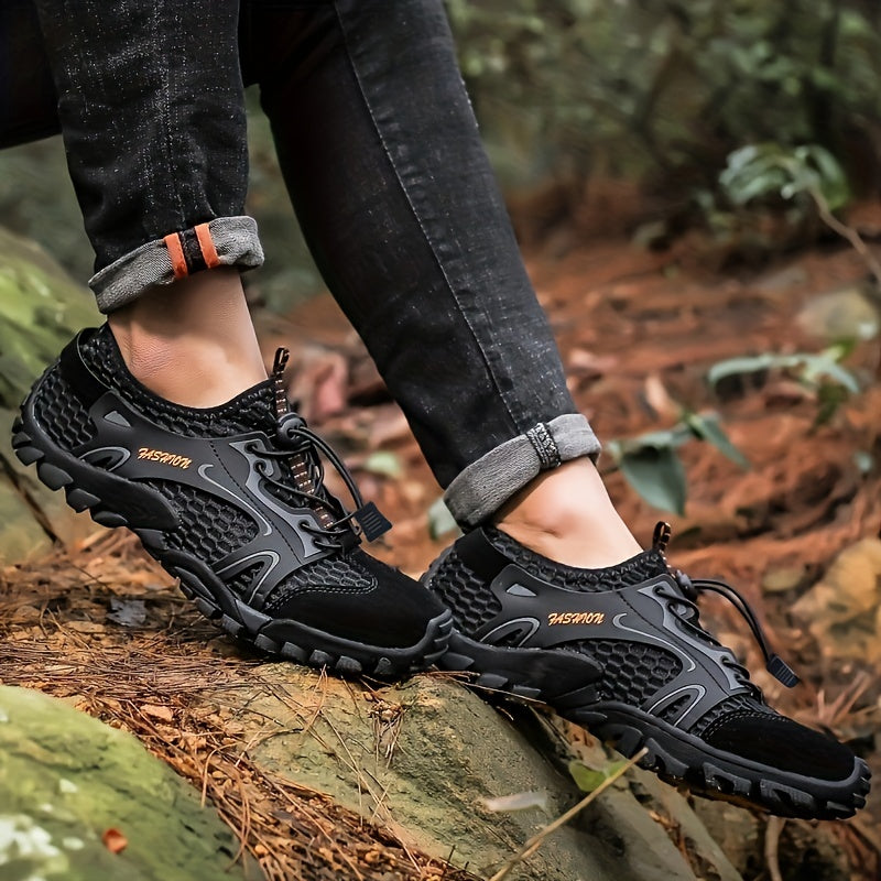 Havoni o'tkazuvchi to'rli ipli krossovkalar, erkaklar uchun, sayr qilish va baliq ovlash kabi ochiq havoda faoliyatlar uchun ideal.