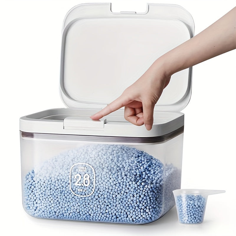 Контейнер для дозатора моющих средств с герметичным дизайном и мерным стаканом