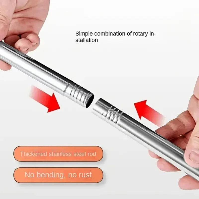 360 ° aylanuvchi xususiyatga ega mopa kostyum, changga chidamli dumaloq mikrotozalovchi mop boshiga ega. Qo'llab-quvvatlash uchun 4 ta mustahkam po'lat quvurlar va samarali devor tozalash uchun 2 ta almashtiriladigan mop boshliqlari kiritilgan.