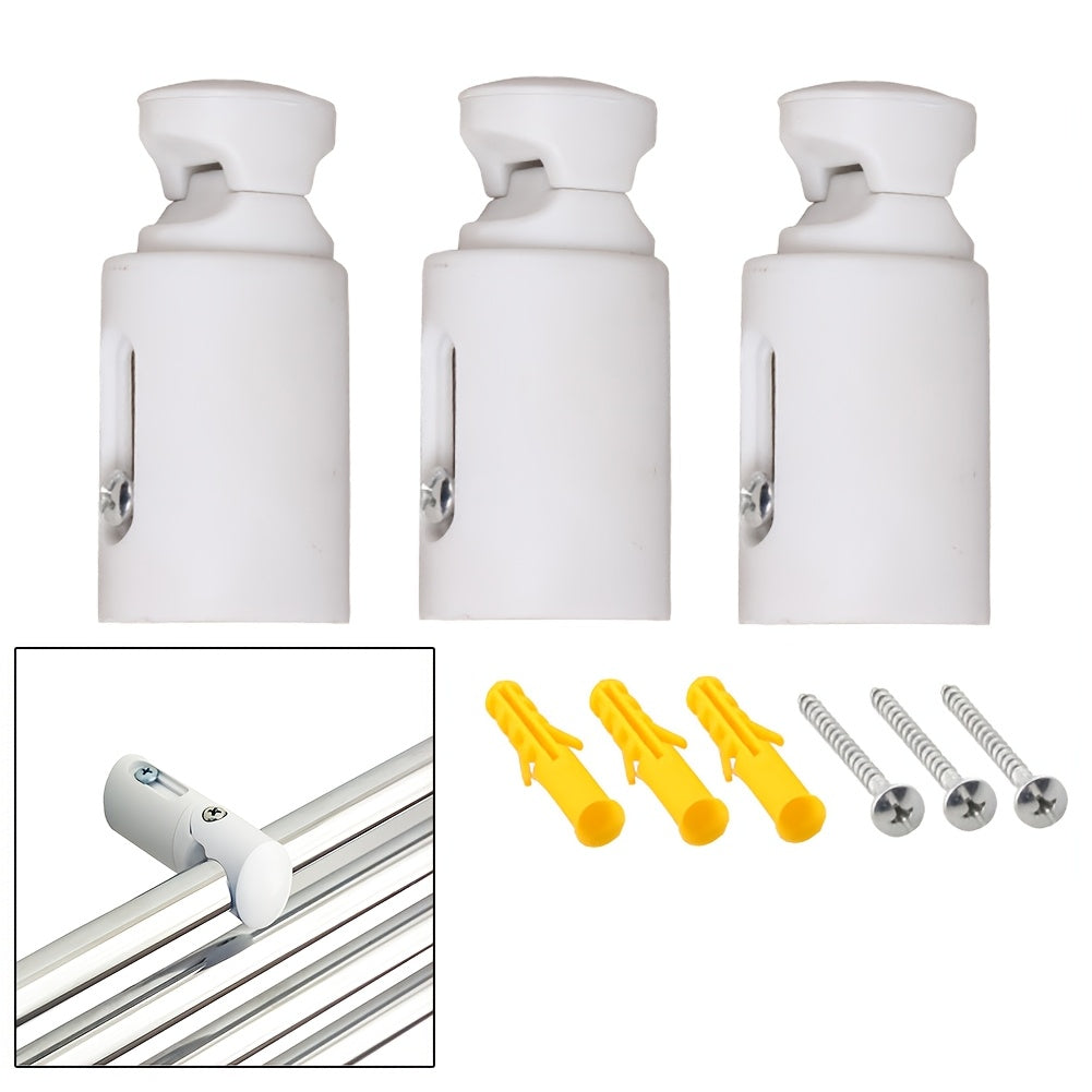 Set of 3 Plastic Radiator Brackets Wall-Mounted Towel Rail Support Non-Electric Heating