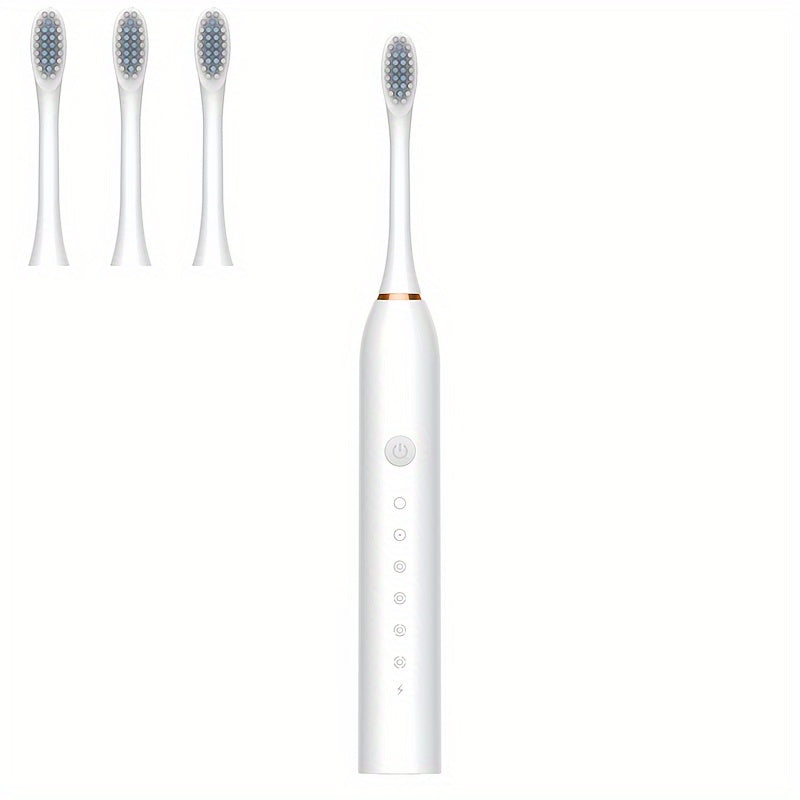 Set de cepillo de dientes eléctrico con 4 cabezales suaves para dientes sensibles, 6 modos, recargable por USB