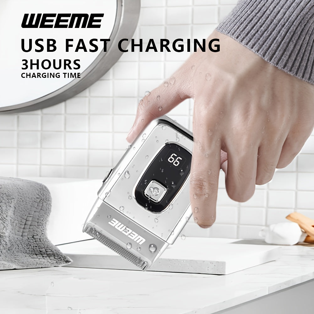 Electric Razor for Men USB Rechargeable LED Display Quick Charge 60+ Min Battery