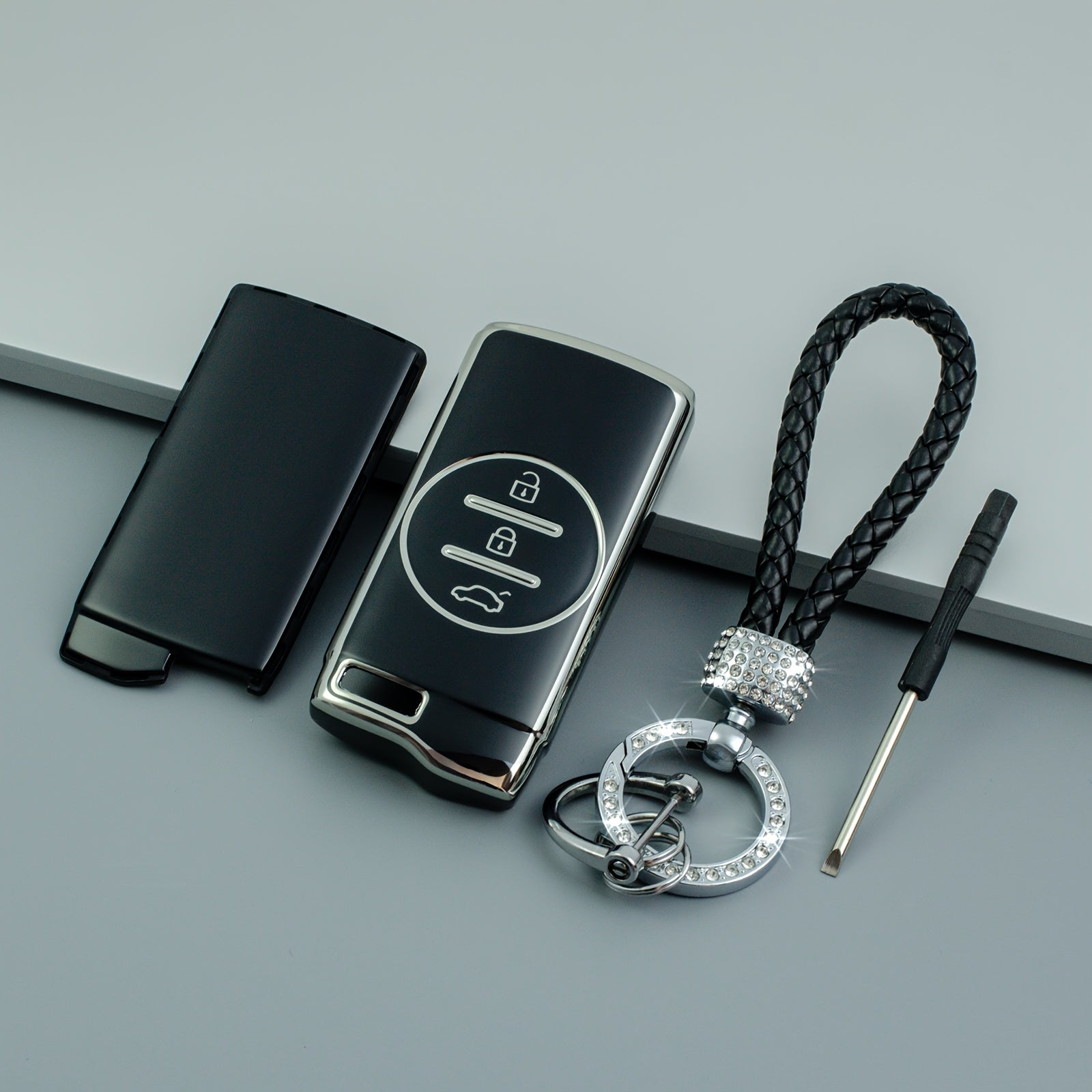 Universal Soft TPU Key Fob Cover with Keychain for Vehicles