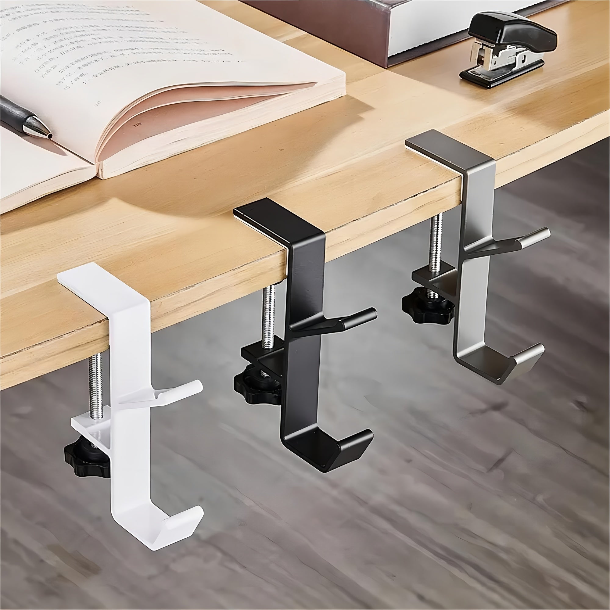 Adjustable Under-Desk Hook for Bags, High Load Capacity, Easy to Install