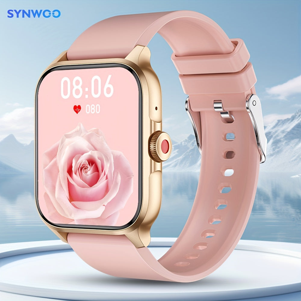 Smart Watch for Men and Women 4.7cm HD Touch Screen Pedometer Calorie Counter 100+ Sports Modes Built-in Speaker Voice Control Calling