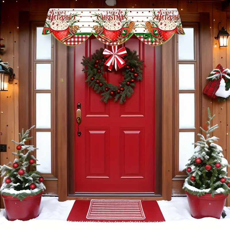 Christmas Candy and Cup Fireplace Mantle Scarf 49.78cm x 199.9cm Holiday Decor