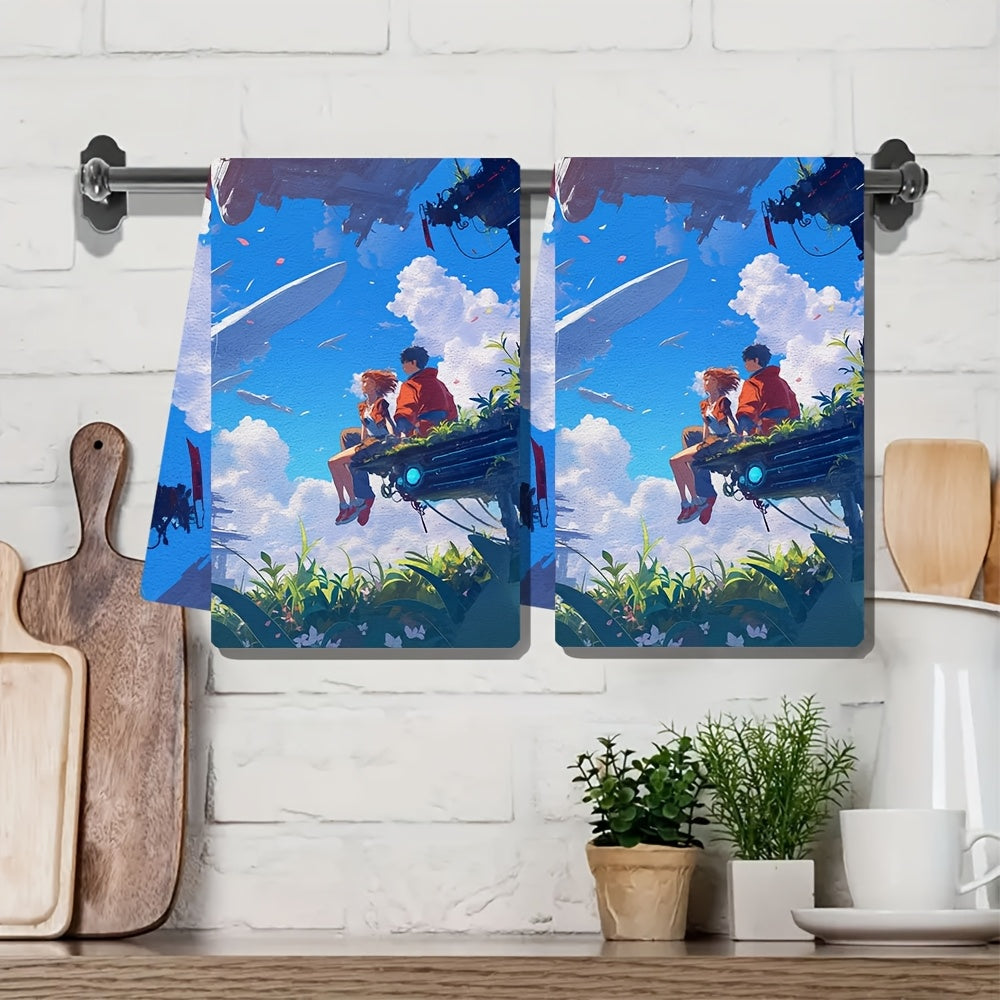 Juego de 2 toallas de cocina suaves con cita de amor sincero para decoración del hogar