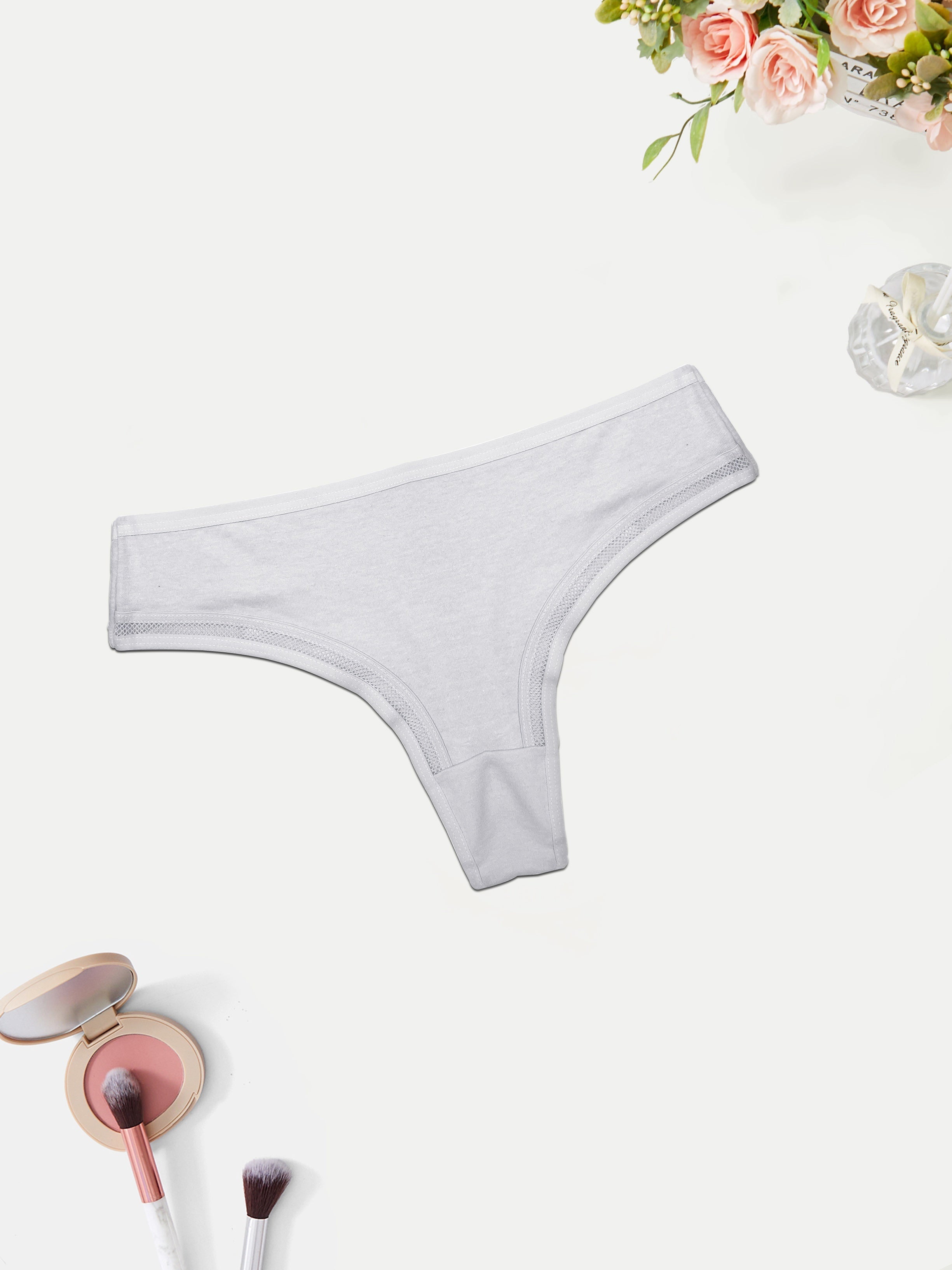 Women's Solid Color Thongs 3-Pack Soft Stretchy Comfortable Underwear