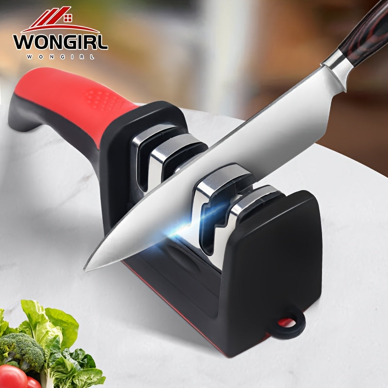 Professional 4-Stage Kitchen Knife Sharpener with Tungsten Diamond Ceramic Stones