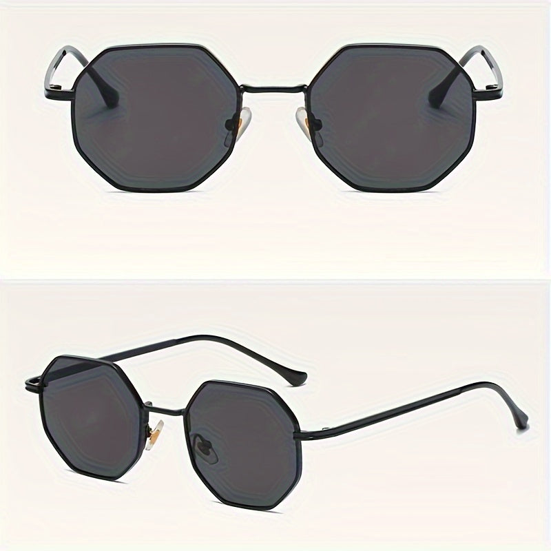 Gafas vintage unisex de forma envolvente con lentes tintados y montura geométrica