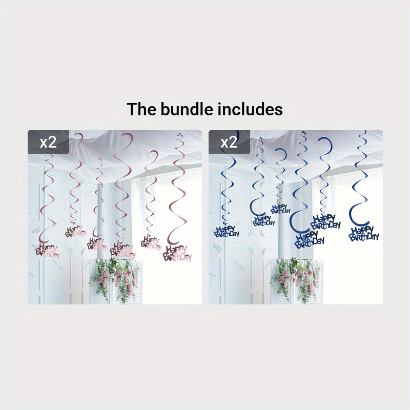 6pcs Gold Spiral Hanging Decorations for Parties and Celebrations