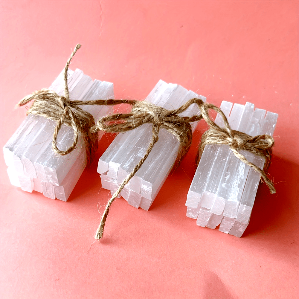 Set of 10/20/30 White Selenite Stick Bundles for Healing Meditation Energy Clearing