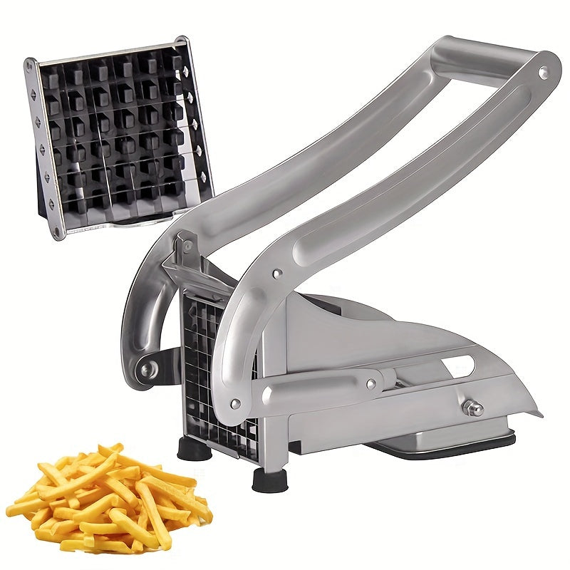 French Fry and Vegetable Cutter Set 3 Pieces Stainless Steel Manual Slicer for Potatoes Carrots Cucumbers