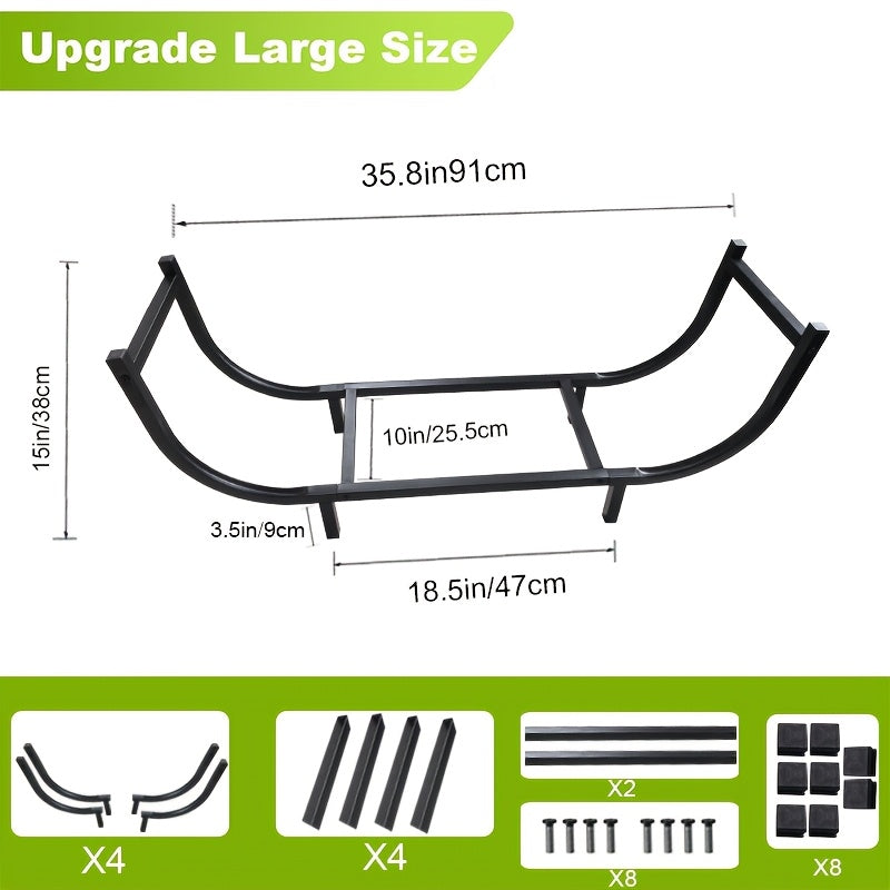 Durable Wrought Iron Firewood Rack for Indoor Outdoor Storage and Home Heating