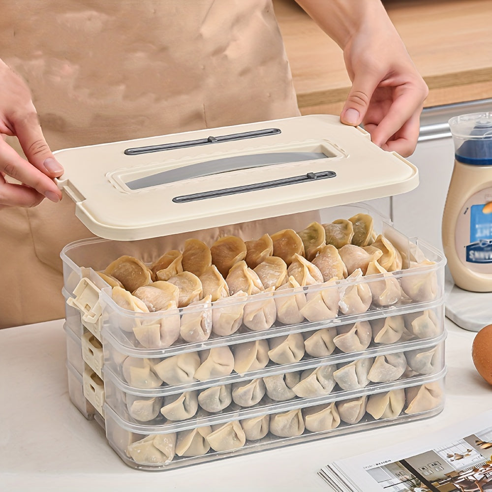 Caja de almacenamiento de plástico para alimentos para dumplings, pasta y objetos pequeños, portátil y reutilizable