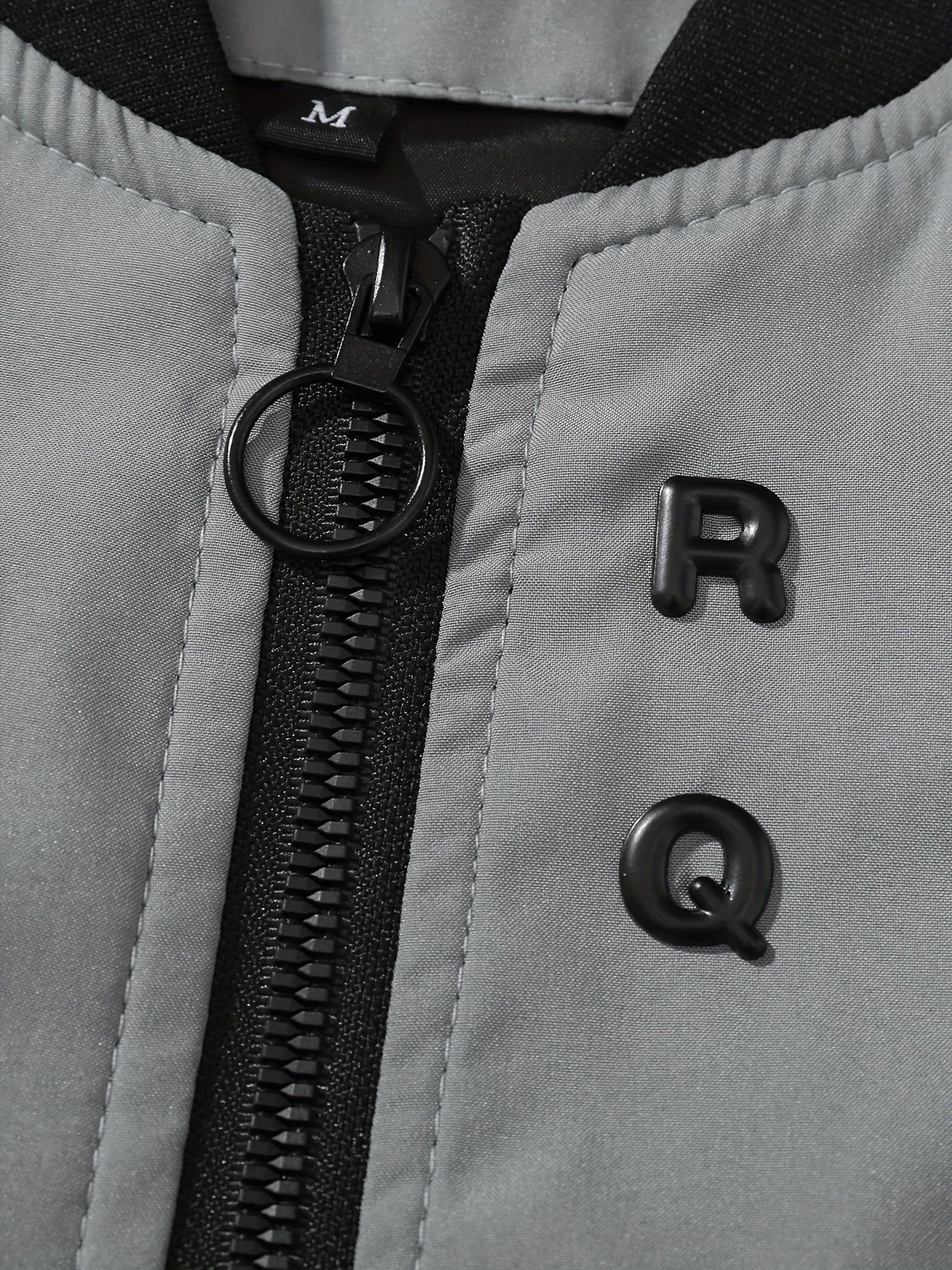 Men's Solid Color Polyester Zipper Jacket with Stand Collar Long Sleeves Casual All-Season