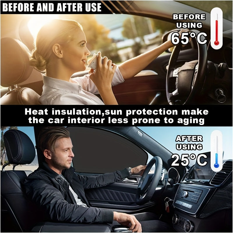 Universal avtomobil quyosh nurlari old va orqa oynalar uchun pardalar magnit himoya