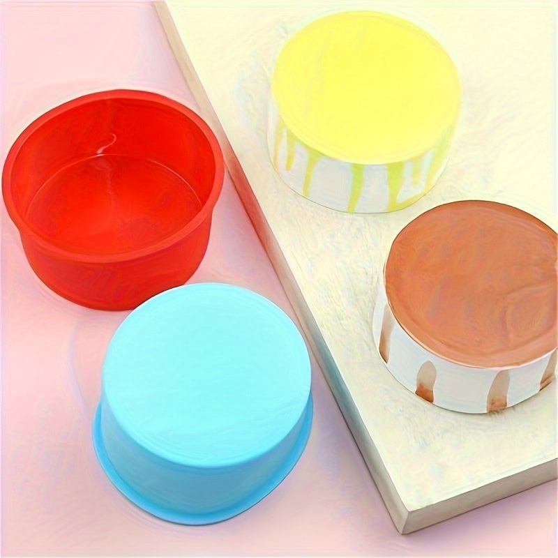 Round Food-Grade Silicone Cake Molds Set 4 6 8 10 Inch Baking Tools