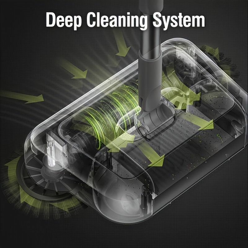 3-in-1 Hand Push Sweeper Vacuum for Hardwood Tile Floors Pet Hair Dust