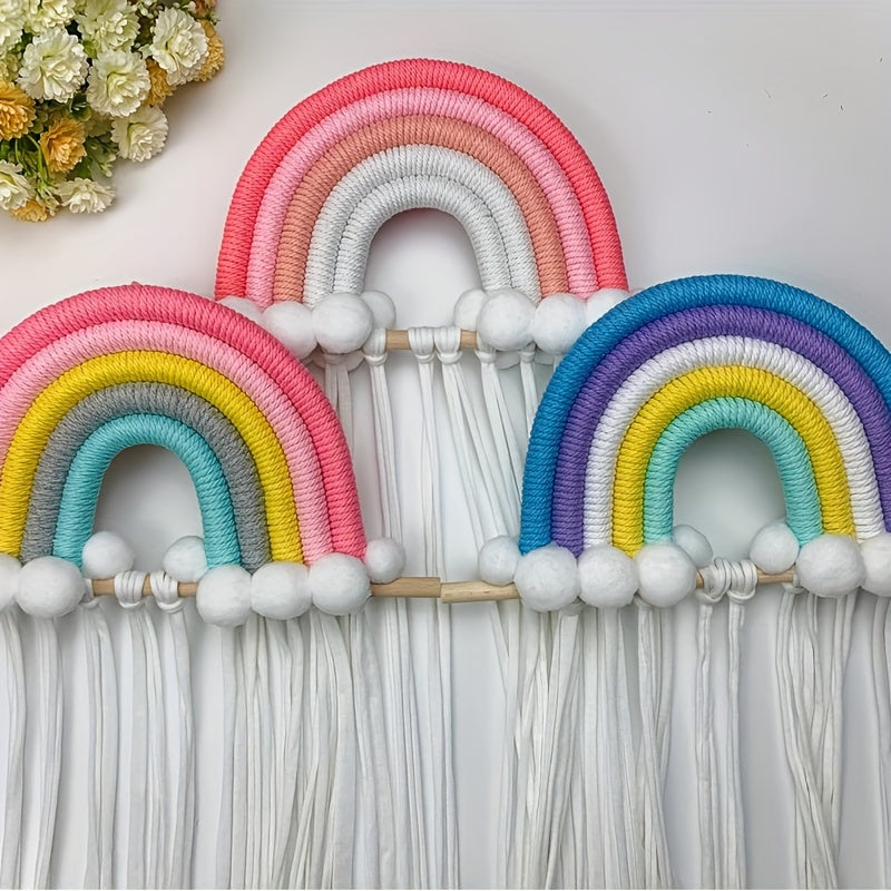 Kids Girls Hair Bow Organizer Fabric Rainbow Boho Chic Nursery Decor