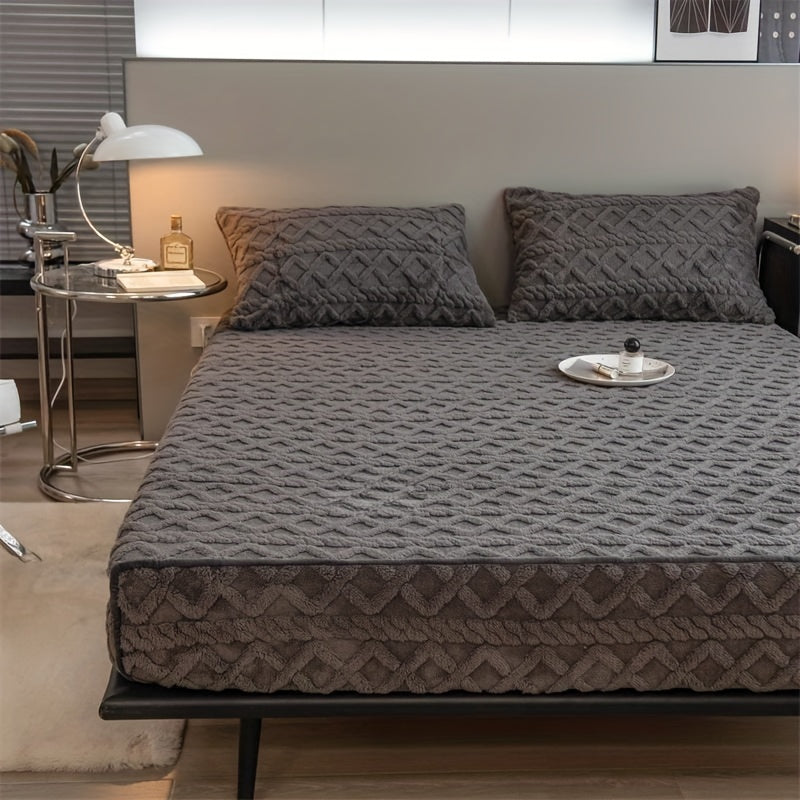 Защитный матрасник Keduoduo осень и зима серого цвета, непромокаемая простыня с утолщенным зашифрованным дизайном для мягкого, комфортного и дышащего сна. Машинная стирка постельного белья для матраса.