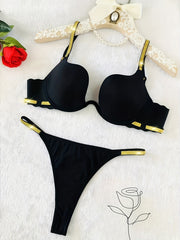 Women’s Lace Lingerie Set with Glitter Bra and Panty