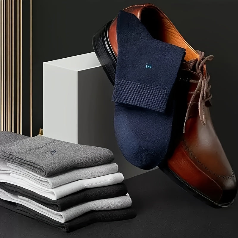 Men's Breathable Mesh Dress Socks 10 Pairs Odor-Resistant Comfortable Fits US Sizes 9-11