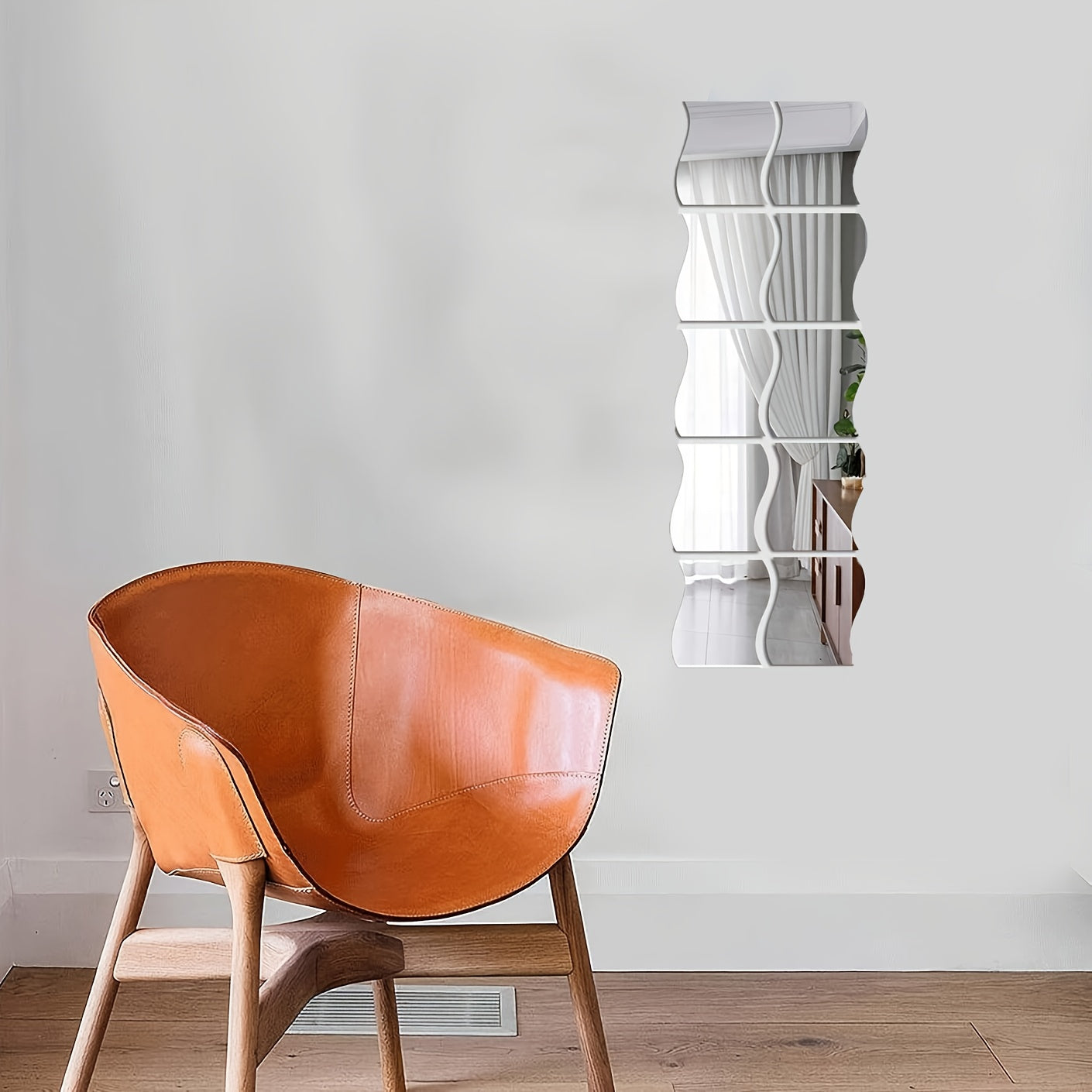 Irregular Mirror Wall Decal Sticker Self-Adhesive for Bedroom and Living Room 11.94cm x 9.91cm