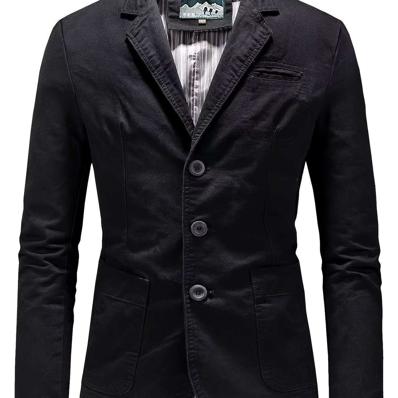 Chaqueta casual de softshell para hombre con blazer de algodón, corte regular, múltiples bolsillos