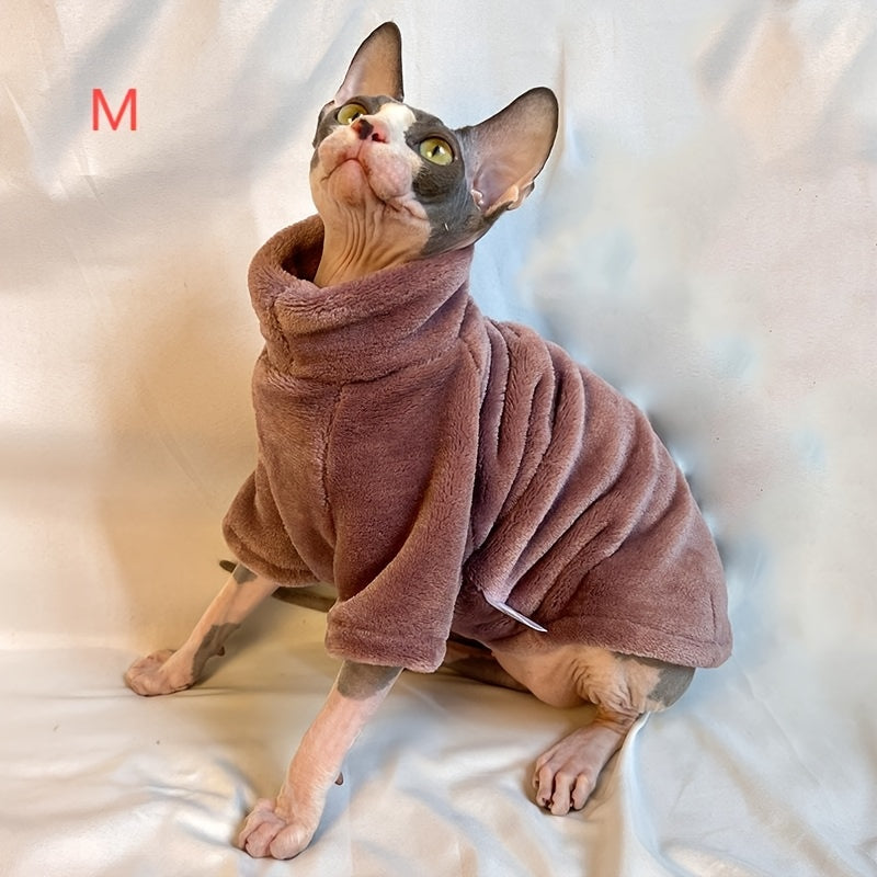 Soft Warm Sphynx Cat Turtleneck Pullover for Small and Extra Small Breeds