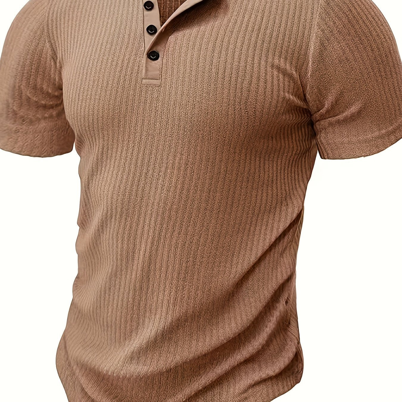 Men's Knit Shirt Short Sleeve Stripe Pattern Summer Casual Comfortable