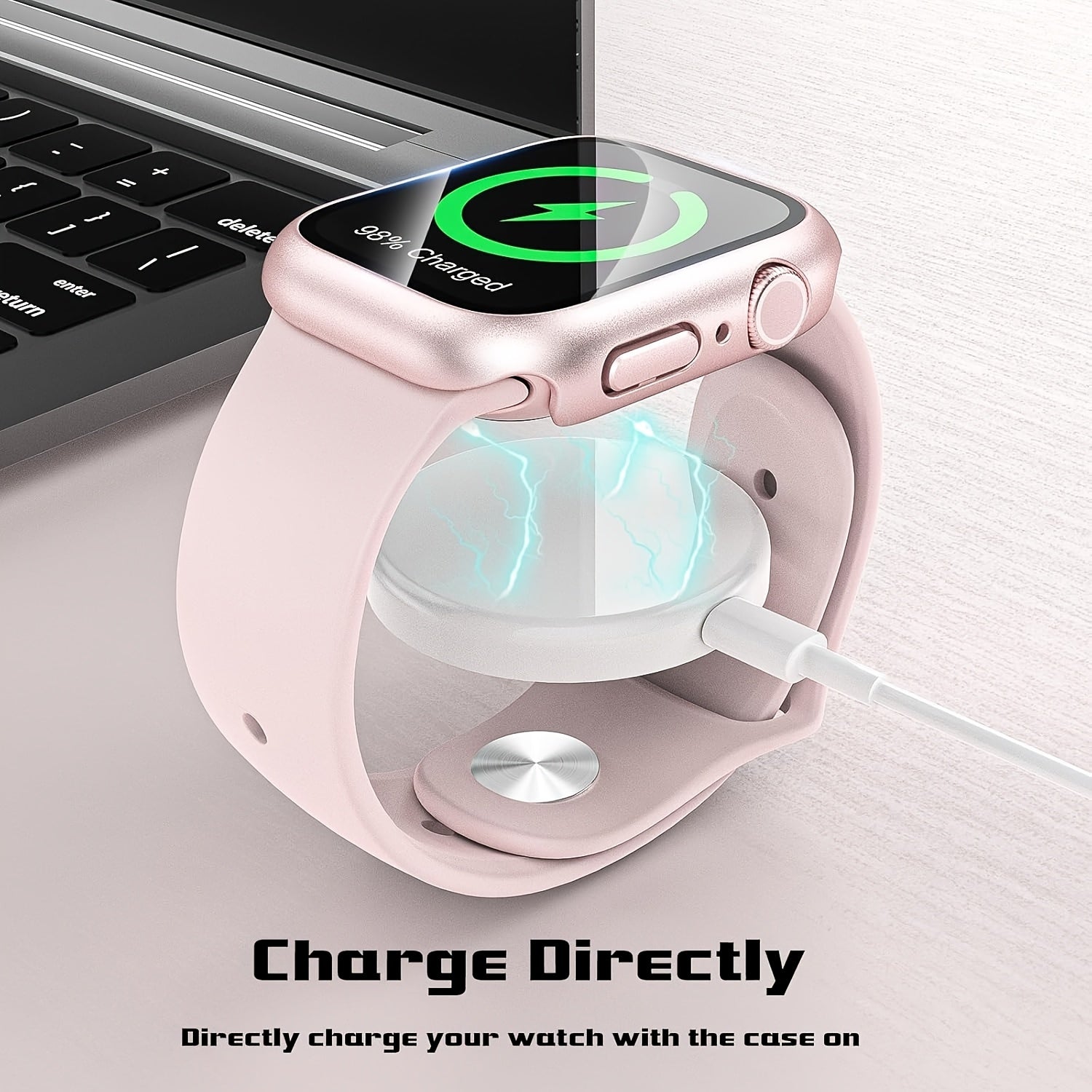 3pcs Apple Watch Cases for Men and Women Sports Leisure PC Hard Tempered Glass Screen Protector