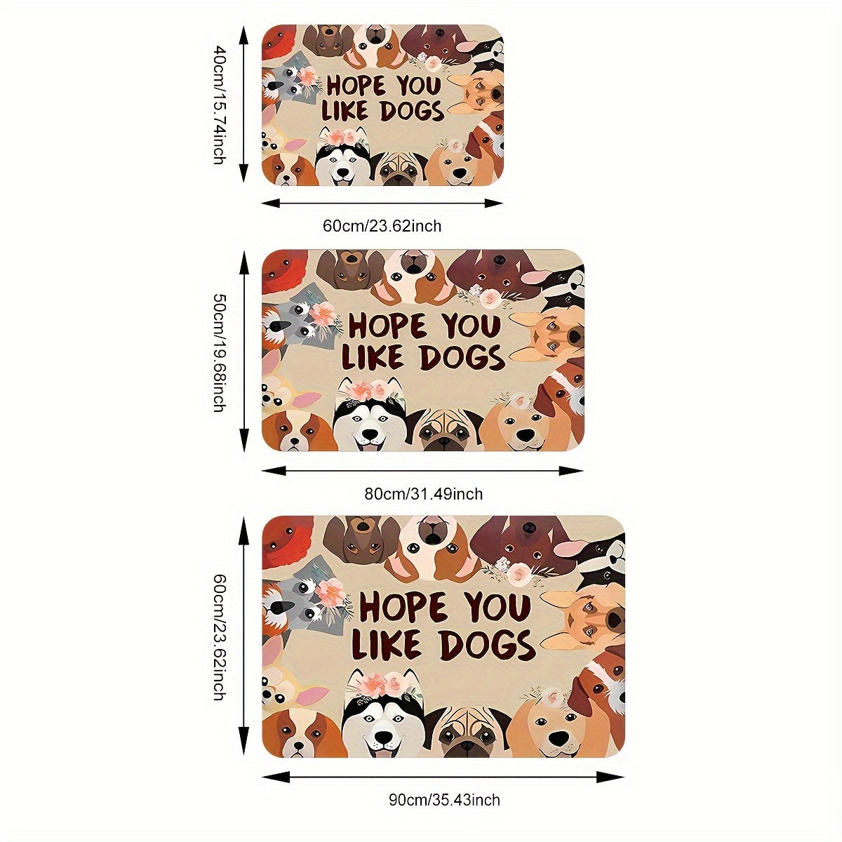 Smiling Puppy Door Mat Non-Slip Stain-Resistant Entryway Decor