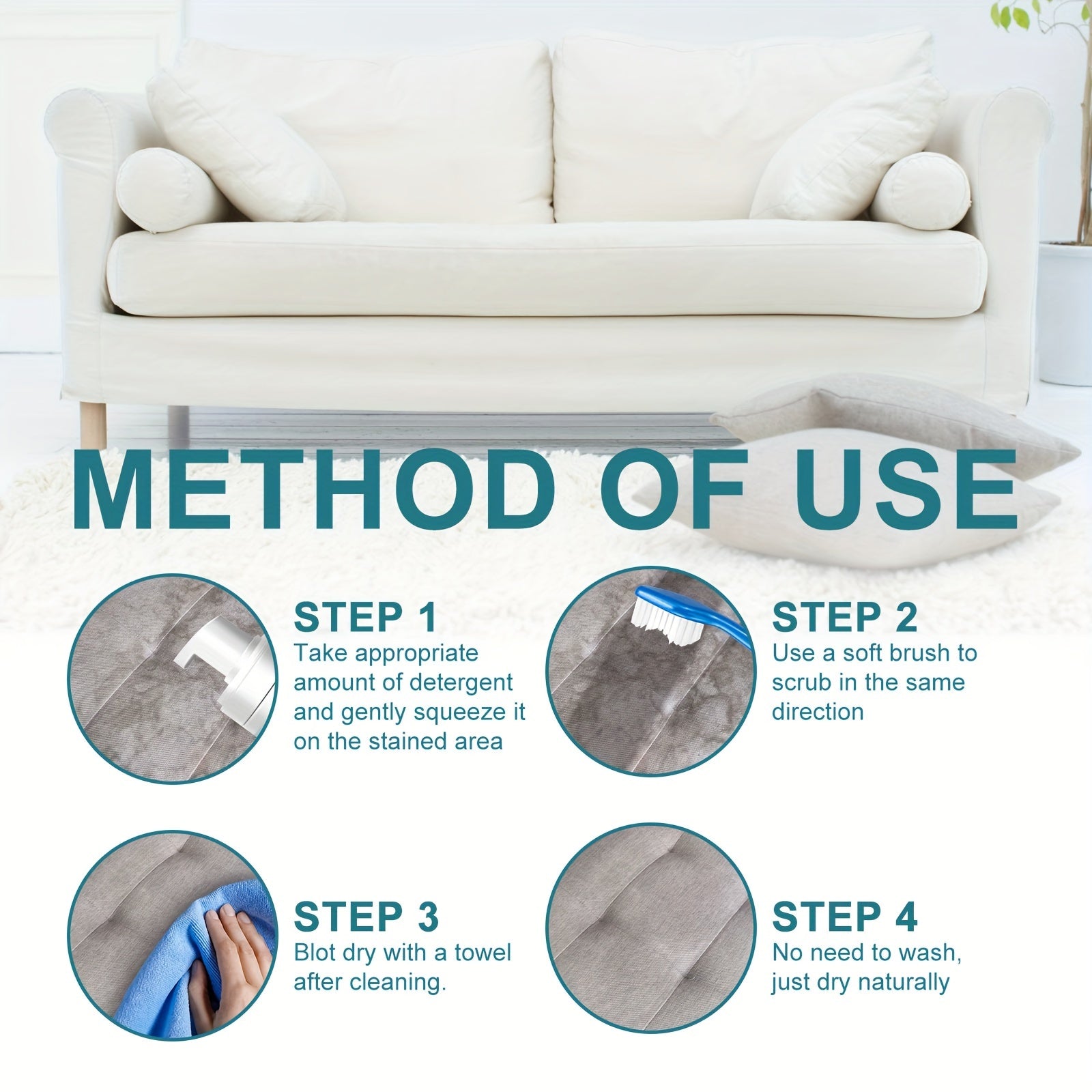 Foam Cleaner for Rvs, Clothing, Carpets and Sofas Stain Remover