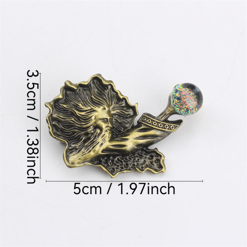 Vintage-Inspired Sorcerer Hand Brooch Resin Enamel Fashion Accessory for Women